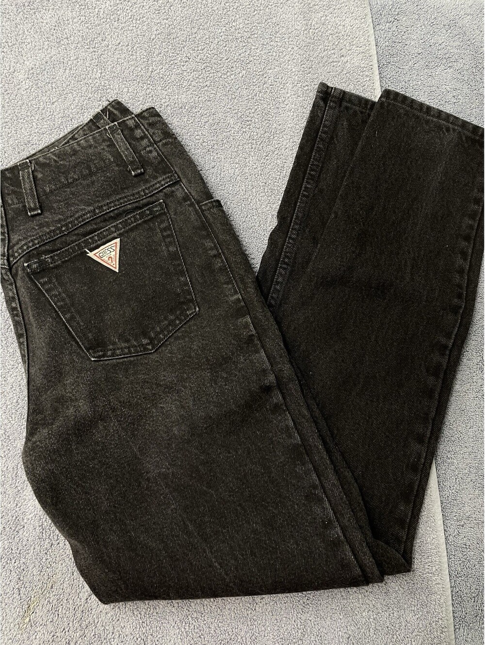 Vintage Guess Jeans Button Fly USA Black Denim Size 30 Style 39005